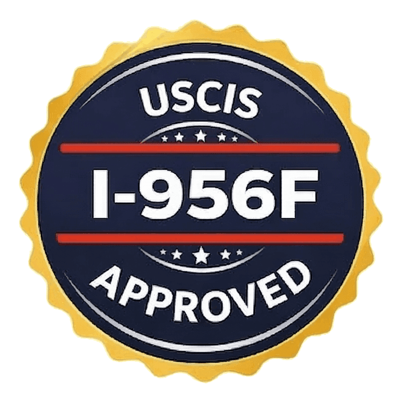 USCIS I-956F 审核通过徽章